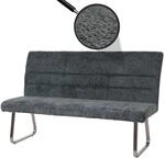 Sitzbank MCW-G55, Esszimmerbank Bank, Edelstahl geb&uuml;rstet Stoff/Textil Chenille