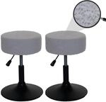 2er-Set Hocker MCW-C22, Sitzhocker Schminkhocker, h&ouml;henverstellbar drehbar &Oslash;...