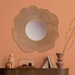 Wandspiegel FineBuy Flurspiegel Rose Metall 77 cm Spiegel Flur H&auml;ngespiegel