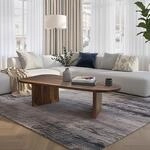 Couchtisch oval aus Sheesham Massivholz Sofatisch 120cm moderner Wohnzimmertisch
