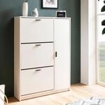 Schuhschrank FineBuy Schuhkipper Garderobe Wei&szlig; Schuhkommode Flurschrank Modern