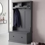 Garderobe MCW-P27, Flurgarderobe Holzgarderobe Sitzbank, 4 Haken Staufach Ablage