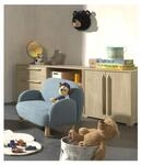Kindersofa, Bezug Boucl&egrave; Blau