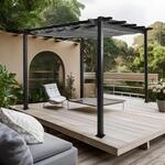 Aluminium Pergola MCW-N93, Gartenpavillon Pavillon Garten, stabiles 8cm-Gestell