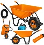 MASKO&reg; Schubkarre Bauschubkarre Gartenschubkarre 100 Liter bis 250kg...