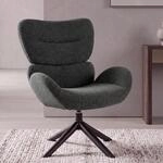 Loungestuhl MCW-Q53, Sessel Loungesessel Esszimmerstuhl, drehbar Metall Chenille