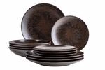 M&auml;ser Tafelservice, Keramik Metallic Bronze Schwarz, Braun