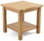 VCM Blumenhocker Beistelltisch Gartentisch Teakholz Blumentisch Balkontisch 