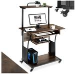 tectake&reg; Schreibtisch, Industrial Style, 3 Ebenen, einh&auml;ngbare Ablage und