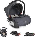 Moni Babyschale Trio Set mit Isofixbasis Royal, i-Size (40 - 87cm) Adapter beige