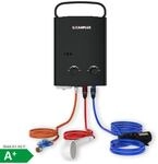 Camplux Tragbarer Gas-Durchlauferhitzer mit Pumpe 10 kW, 5 L/min, Schwarz