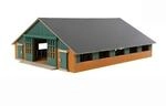 Kids Globe Bauernhof Holz, Dach klappbar, ohne Tiere + Traktor, Kuhstall, 1:32