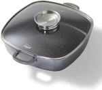 Stoneline Eckpfanne, 28x28 cm, mit Aroma Glasdeckel, Induktion, Aluminium,...
