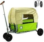 Beachtrekker Faltbarer Bollerwagen "LiFe" + Feststellbremse + Verdeck, Gr&uuml;n