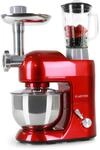 Lucia K&uuml;chenmaschine 3-in-1 1800 W / 2,7 PS 5 Ltr Edelstahl BPA-frei Rot