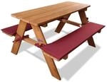 Coemo Kinder-Sitzgruppe Picknicktisch Spieltisch Holz mit zwei Sitzpolstern