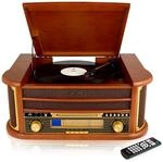 Denver MCR-50 Musiksystem f&uuml;r Vinyls, CDs und Kassetten, retro, braun