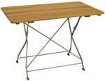 DEGAMO Klapptisch BAD T&Ouml;LZ 70x110cm rechteckig, Flachstahl verzinkt + Robinie