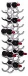 CHILLROI Weinregal Design 98 cm f&uuml;r 27 Flaschen Aluminium Silber