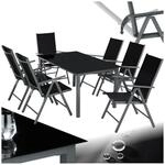 tectake&reg; Aluminium Sitzgruppe, f&uuml;r 6 Personen, UV-best&auml;ndig, Tisch mit