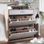 FineBuy Schuhkipper Schuhschrank Schuhregal 16 Paar Schuhe + Ablage + Schublade