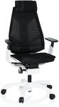 hjh OFFICE High End B&uuml;rostuhl GENIDIA PRO WHITE Netzstoff mit Armlehnen