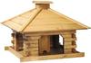 Dobar Rustikales XL-Vogelfutterhaus im Blockhaus-Stil mit dekorativem Holzdach,