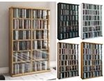 VCM CD Regal Holz CD Schrank mit ESG-Sicherheitsglast&uuml;ren f&uuml;r 300 CDs oder 130