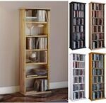 VCM CD Regal Holz platzsparender CD Schrank mit ESG-Sicherheitsglast&uuml;ren f&uuml;r 150