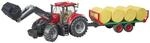 Bruder bruder 03198 Case IH Optum 300CVX mit Frontlader, Ballentransport + 8
