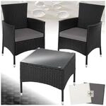 tectake&reg; Rattanset, f&uuml;r 2 Personen, UV-best&auml;ndig, 2 Bezugssets