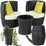 tectake&reg; Aluminium Rattan Sitzgruppe, wetterfest und UV-best&auml;ndig, mit
