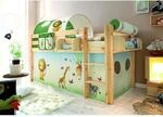 TiCAA Hochbett "Malte" Kiefer Natur Motiv Hochbett mit Leiter, 90 x 200 cm