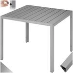 tectake&reg; Aluminium Gartentisch, Oberfl&auml;che in Holzoptik, 2 h&ouml;henverstellbare