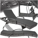 tectake&reg; Aluminium Rattan Sonnenliege, wetterfest und UV-best&auml;ndig, abnehmbare