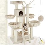 tectake&reg; Kratzbaum, 195 cm, mit Katzenhaus, inklusive Treppe, 4 Spielb&auml;llen und