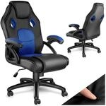 tectake&reg; B&uuml;rostuhl, ergonomische Form, Kunstlederbezug mit Mesh-Gewebe, stufenlos