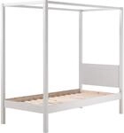 Vipack Himmelbett 90 x 200 cm, mit Lattenrost und Himmel Gest&auml;nge Farbe wei&szlig;