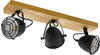 Deckenlampe, Metall Holz, schwarz, Spots verstellbar, L 59 cm