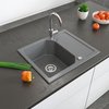 Bergström Granit Spüle Küchenspüle Einbauspüle Spülbecken 590 x 500mm Grau