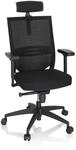 hjh OFFICE Profi B&uuml;rostuhl PORTO MAX HIGH I Stoff / Netzstoff mit Armlehnen