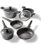 Stoneline SMART Topf und Pfannenset, 8-teilig, mit Deckel und abnehmbarem Griff,