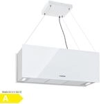 Kronleuchter XL Inselabzugshaube 90cm Umluft 577m&sup3;/h LED Touch wei&szlig; Wei&szlig;