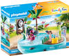 PLAYMOBIL Konstruktionsspielzeug Family Fun Spaßbecken mit Wasserspritze