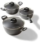 STONELINE&reg; CERAMIC Kochgeschirr-Set, 6-tlg. mit Glasdeckeln