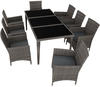 tectake® Rattan Sitzgruppe, mit Aluminiumgestell, wetterfest und UV-beständig, 2