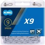 KMC X9 ETP&nbsp;Fahrradkette 9 fach Fahrrad Kette 114 Glieder 1/2" x 11/128" Kettenma&szlig;