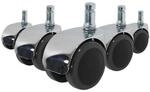 hjh OFFICE Stuhlrollen 5x ROLO LUX 11mm/50mm Metall, Kunststoff