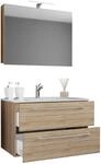 VCM 3-tlg. Waschplatz Waschtisch Waschbecken Unterschrank Breite 60 cm Badm&ouml;bel