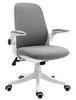 Vinsetto Bürostuhl mit Wippfunktion höhenverstellbar Grau+Weiß 62,5 x 60 x 90-98